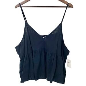 🎉 3 FOR $15 BDAY SALE Abound Black Cami Top Womens 3X Peplum Flowy